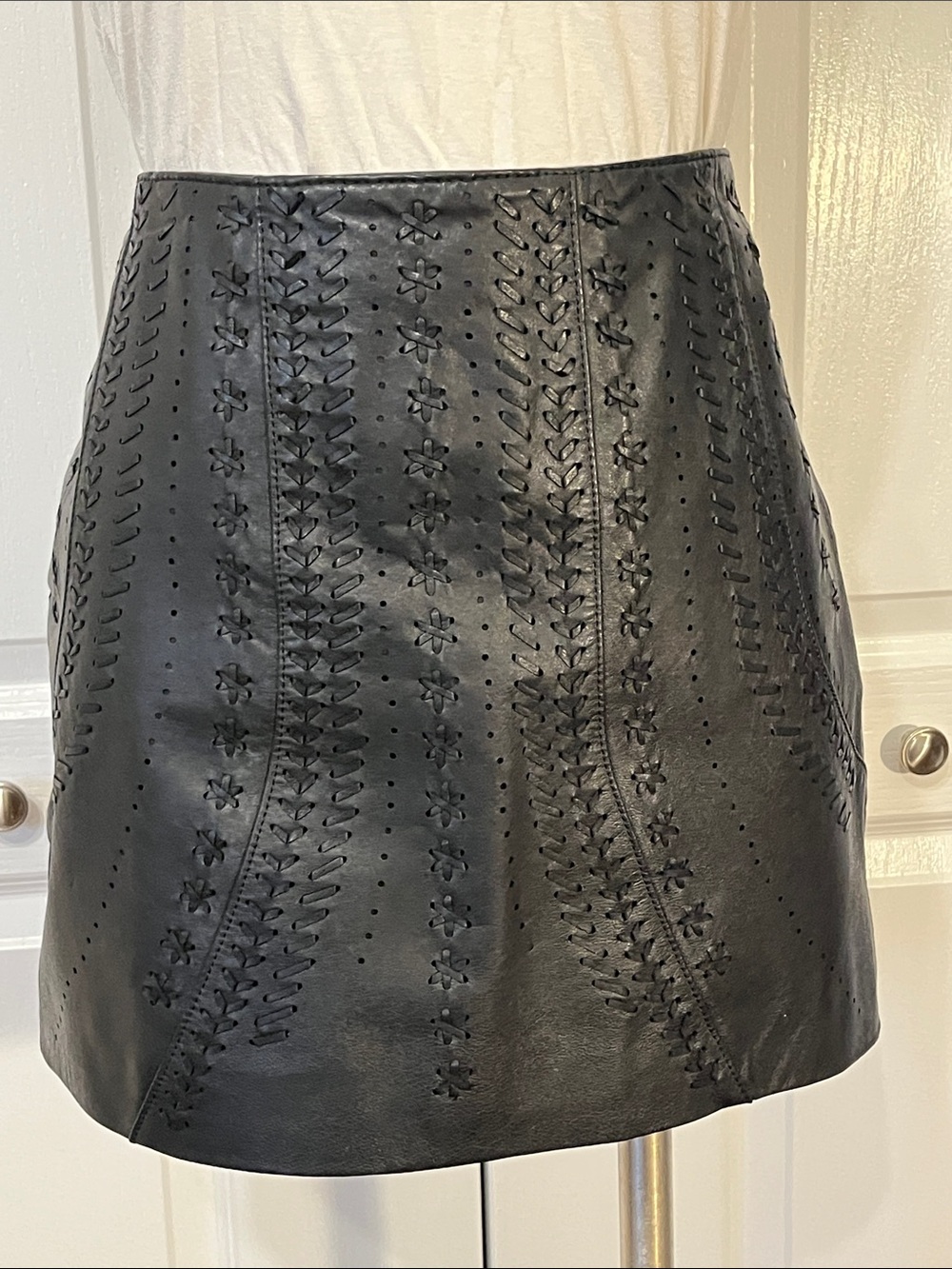 Danier black leather skirt